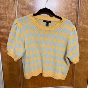 Forever 21 Yellow and Gray Knit Sweater